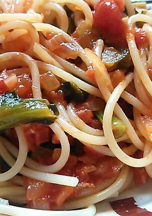 小松菜のトマトソースパスタ-レシピのメイン写真