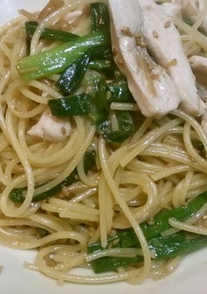 鶏肉となめたけの和風パスタ-レシピのメイン写真