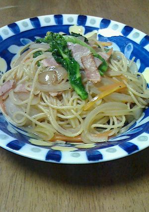 菜の花とベーコンのスパゲッティ-レシピのメイン写真