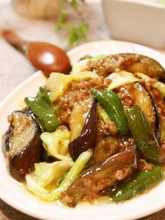 ご飯が進む*茄子とピーマンの肉味噌炒め-レシピのメイン写真