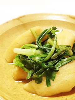 ふっくらじゅわ~*菊菜と油揚げの炊いたん-レシピのメイン写真