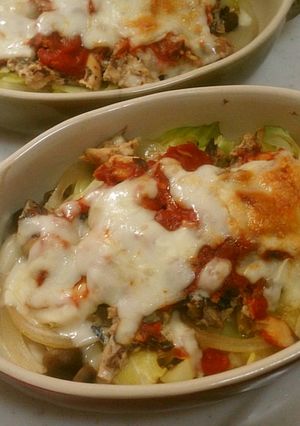 キャベツとサバ缶のトマトチーズ焼き-レシピのメイン写真