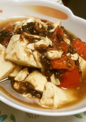 豆腐とトマトのとろろ煮-レシピのメイン写真