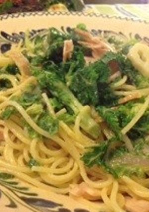 プチヴェールとロースハムのクリームパスタ-レシピのメイン写真