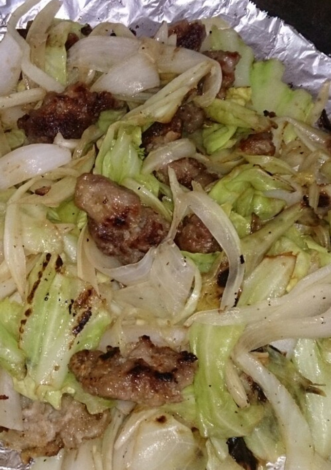 【油不使用】柔らかお肉とキャベツの炒め物-レシピのメイン写真