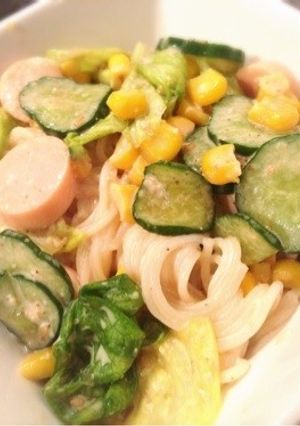 サラソーメン☆手作りゴマドレッシングｩ-レシピのメイン写真