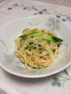 やわらぎメンマでそうめんサラダ-レシピのメイン写真