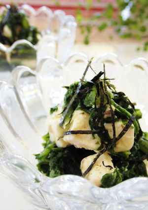 クリームチーズのわさび菜和え-レシピのメイン写真