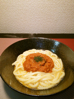 【松橋】簡単!ミートソース釜たまうどん!-レシピのメイン写真