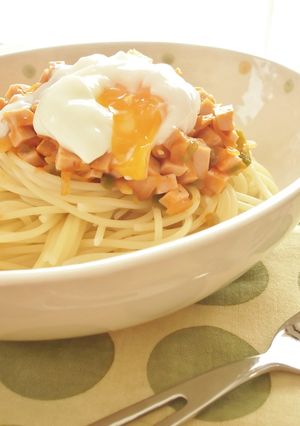 カフェ風✿温玉魚ニソミートソース-レシピのメイン写真