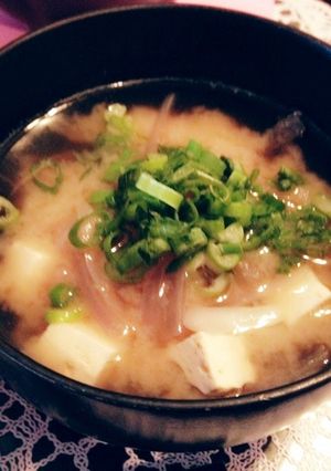 豆腐と玉葱のお味噌汁♡-レシピのメイン写真