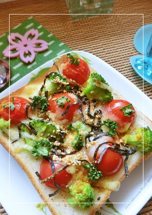 トマト×ブロのごま塩昆布カレートースト-レシピのメイン写真