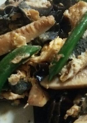 ｷｸﾗｹﾞとﾀｹﾉｺのｵｲｽﾀｰｿｰｽ炒-レシピのメイン写真
