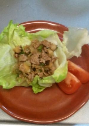 白滝でかさ増し！ひき肉のレタス包み-レシピのメイン写真