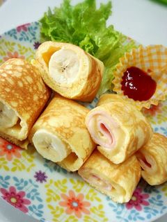 簡単☆HMと卵焼き器でくるくるクレープ♪-レシピのメイン写真