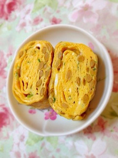 ふわふわ納豆卵焼き-レシピのメイン写真