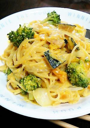 かぼちゃとブロッコリーのクリームパスタ-レシピのメイン写真