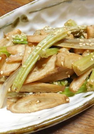 葉ごぼうの醤油バター炒め　どすぇ-レシピのメイン写真