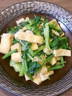 簡単!小松菜と油揚げの煮物-レシピのメイン写真