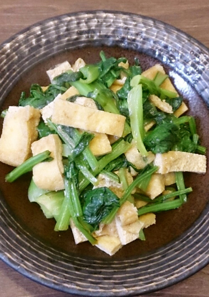 簡単！小松菜と油揚げの煮物-レシピのメイン写真