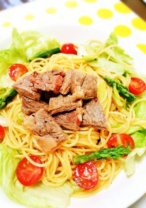 サイコロステーキ♡サラダパスタ♪-レシピのメイン写真
