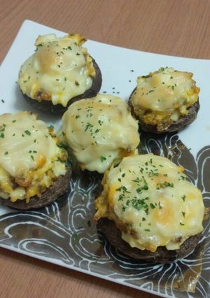 おつまみにも!!椎茸のたまマヨチー焼き-レシピのメイン写真