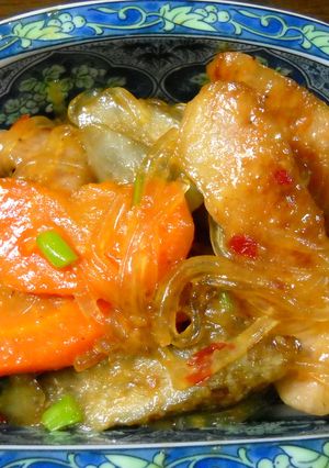 豚トロ肉の根菜といっしょ辛みそ味-レシピのメイン写真