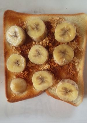 朝食♡バナナきなこはちみつトースト☆-レシピのメイン写真