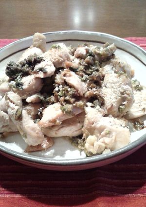 鶏むね肉とふきのとうのオリーブオイル焼き-レシピのメイン写真