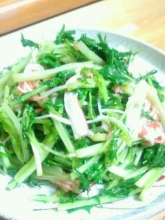 水菜とかにかまのポン酢からしあえ-レシピのメイン写真