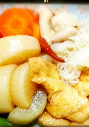 鶏皮コラーゲンたっぷり田舎風大根煮しめ♪-レシピのメイン写真