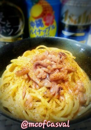 ★単身赴任専用★晩飯＆晩酌の塩辛パスタ-レシピのメイン写真