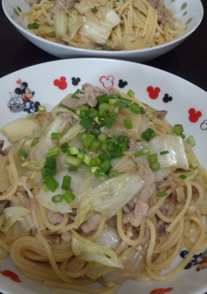 ☆白菜と豚肉とえのき茸の和風パスタ☆-レシピのメイン写真