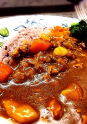 黒米のチキン＆ポークカレー 彩り法蓮草-レシピのメイン写真