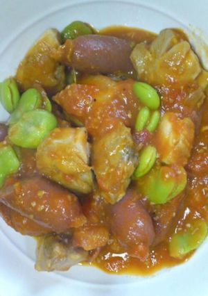 鶏肉と空豆のトマト煮-レシピのメイン写真