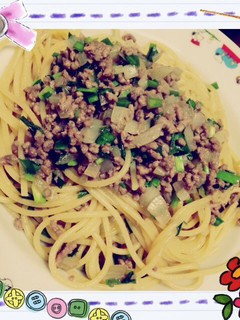 ☆ひき肉とニラの和風パスタ☆-レシピのメイン写真