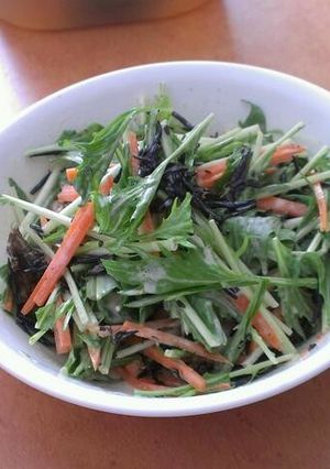 水菜とひじきのサラダ-レシピのメイン写真