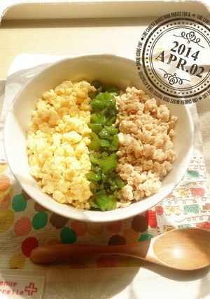 卵パラパラ♪簡単＊三色丼＊そぼろ弁当にも-レシピのメイン写真