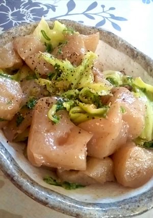 こんにゃくの塩にんにく炒め-レシピのメイン写真