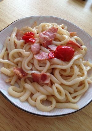 ベーコン＆トマトの焼うどん-レシピのメイン写真