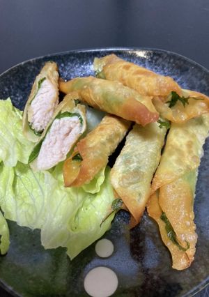 鶏胸肉で棒餃子 大葉がアクセントに♪-レシピのメイン写真