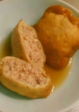 簡単!ふわふわジューシー油揚げの肉詰め♡-レシピのメイン写真