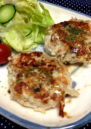 ヘルシー!鶏ムネのパリパリごぼうバーグ♫-レシピのメイン写真