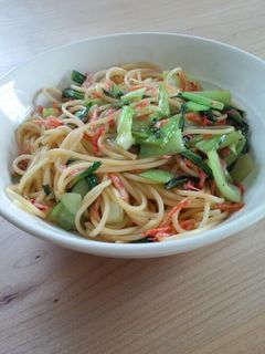 すぐ出来る!チンゲンサイの和風パスタ-レシピのメイン写真