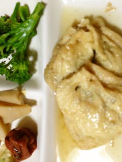 ヨモギ餅入り巾着煮-レシピのメイン写真