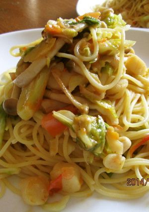 冷凍ホタテとシメジのトマトパスタ-レシピのメイン写真