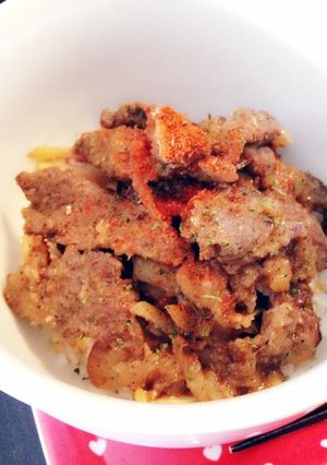 焼肉丼♡一芋とセロリ入り♪-レシピのメイン写真