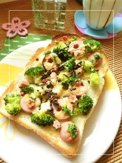 魚ニソ×ブロ ガーリック塩昆布トースト-レシピのメイン写真