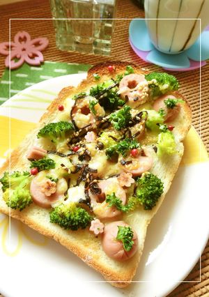 魚ニソ×ブロ ガーリック塩昆布トースト-レシピのメイン写真