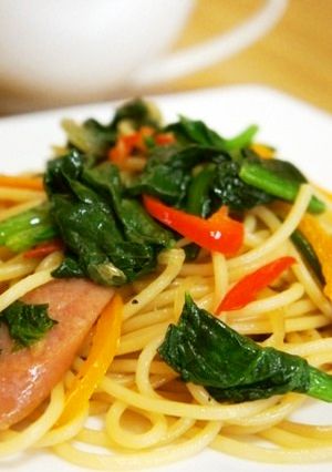 簡単☆ほうれん草のにんにく和風醤油パスタ-レシピのメイン写真